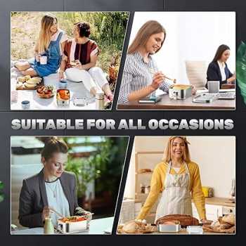 Gambar produk Umigy Kotak Makan Anti Tumpah Lunch Bento Box Stainless Steel 304 2400ml - UM59