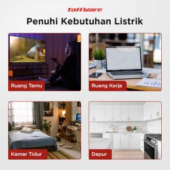 Gambar produk Taffware Stop Kontak Kabel USB Type C 10A 250V 2500W 1.8M 3 Lubang - QL-1074U