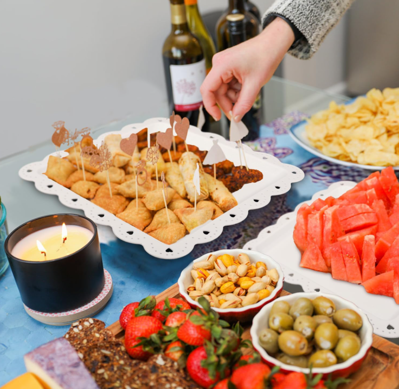 ALIFE Piring Plastik Kotak Kue Buah Salad Square Dessert Plate - AL24 Gambar produk ALIFE Piring Plastik Kotak Kue Buah Salad Square Dessert Plate - AL24