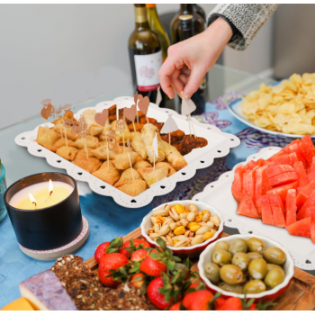 Gambar produk ALIFE Piring Plastik Kotak Kue Buah Salad Square Dessert Plate - AL24