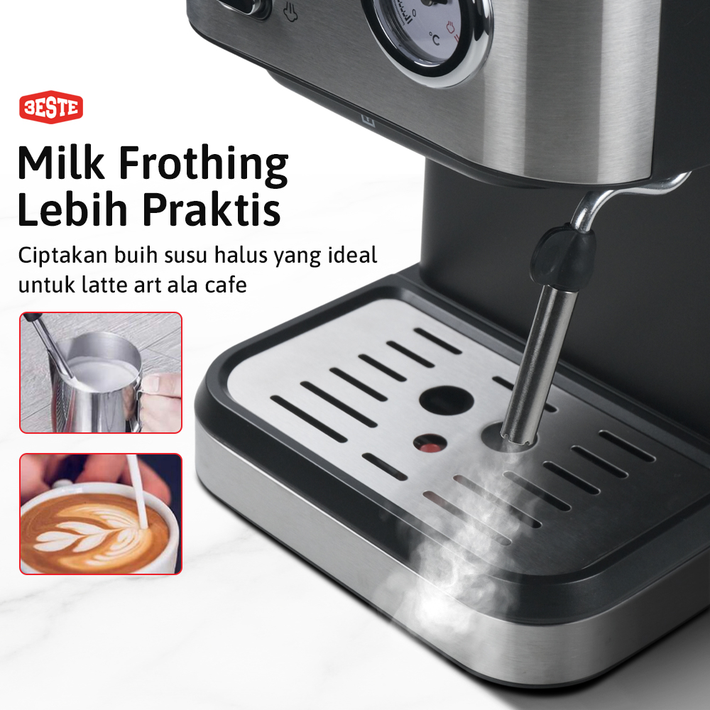 Trieste Mesin Kopi Espresso Coffee Maker 20 Bar 850W 1.5L - CM3020 Gambar produk Trieste Mesin Kopi Espresso Coffee Maker 20 Bar 850W 1.5L - CM3020