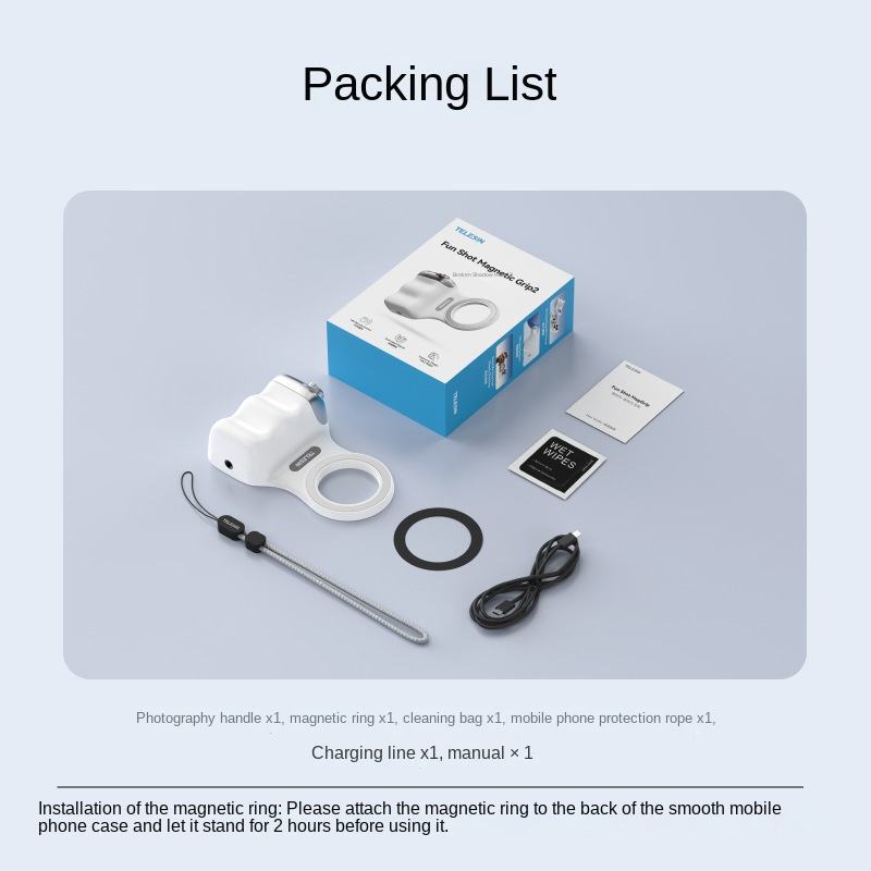 TELESIN Fun Shot Magnetic Grip 2 Phone DSLR Style Shutter Wireless - P5-MP-001WH Gambar produk TELESIN Fun Shot Magnetic Grip 2 Phone DSLR Style Shutter Wireless - P5-MP-001WH