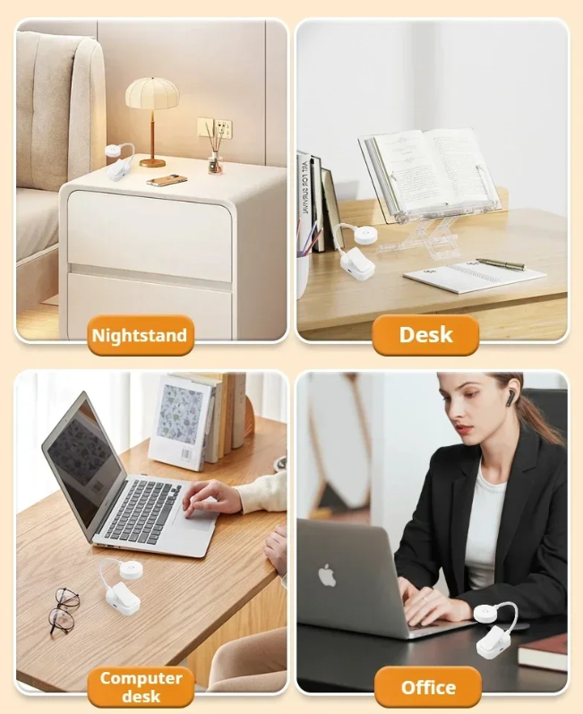 Heinast Lampu Baca Jepit Mini Clip Book Lamp LED Rechargeable 300 mAh - HE86 Gambar produk Heinast Lampu Baca Jepit Mini Clip Book Lamp LED Rechargeable 300 mAh - HE86