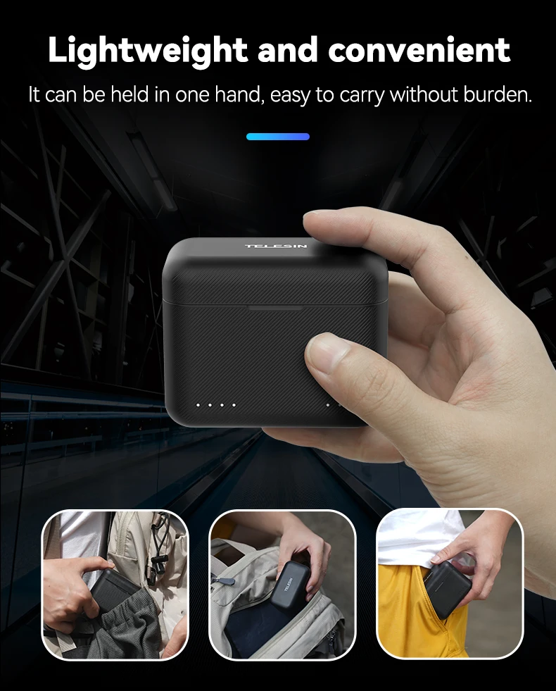 Gambar produk TELESIN Charging Case 2 Slot Fast Charging for Insta360 X5 - S0-BCG-42-TIS