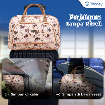 Gambar produk Rhodey RAIMIQI SEMOR Tas Jinjing Duffle Bag PU Leather Unisex 20 Inch Beige Bear - CB001