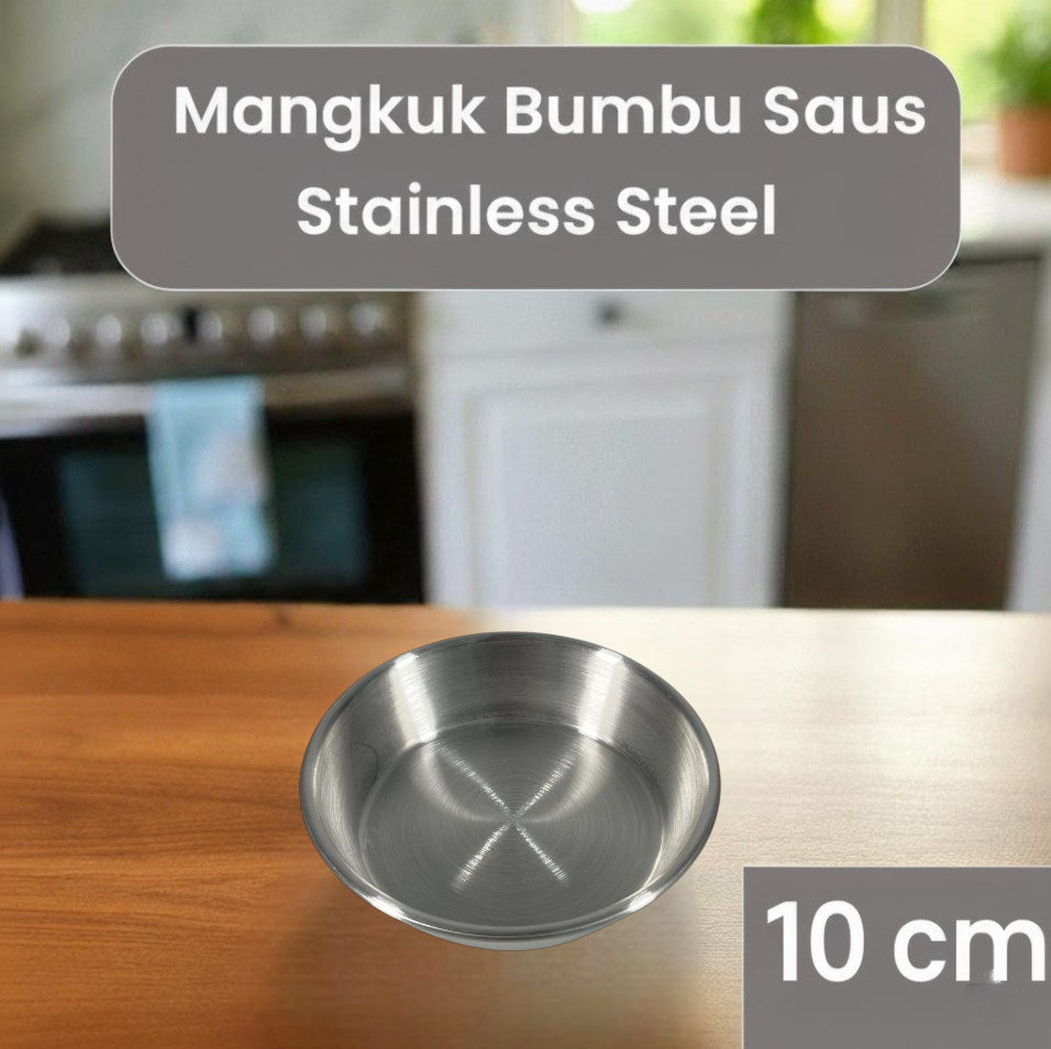 ALRY Mangkuk Bumbu Saus Stainless Steel Western Seasoning Bowl 10cm - YX-304 Gambar produk ALRY Mangkuk Bumbu Saus Stainless Steel Western Seasoning Bowl 10cm - YX-304