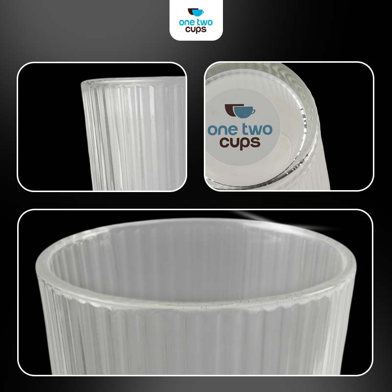 One Two Cups Gelas Kaca Aesthetic Kopi Teh Simple Stripe Glass 240ml - IN-34 Gambar produk One Two Cups Gelas Kaca Aesthetic Kopi Teh Simple Stripe Glass 240ml - IN-34