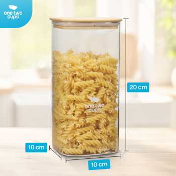 Gambar produk One Two Cups Toples Kaca Penyimpanan Makanan Kedap Udara Storage Jar 1.6L - HC1019