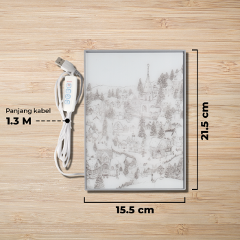 Gambar produk YORYZENG Lampu Meja Hias Lukisan 3in1 Color LED USB 21.5cm Christmas Snow - YY21