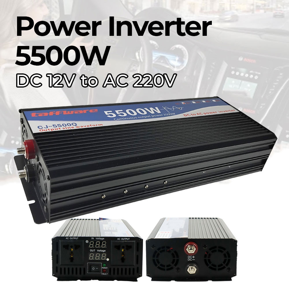 Taffware Power Inverter Pure Sine Wave DC 12V to AC 220V 5500W - CJ-5500Q Gambar produk Taffware Power Inverter Pure Sine Wave DC 12V to AC 220V 5500W - CJ-5500Q