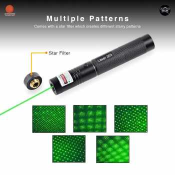Gambar produk WUIVI Laser Pointer Beam Star Pattern USB Rechargeable 200mAh Green Light - WV-303