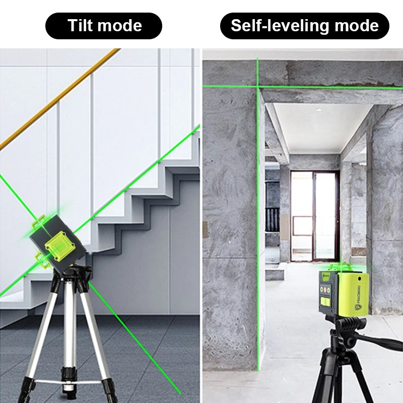 Pracmanu Laser Level Self Leveling 3D 360 Degree 12 Line 520nm 2400mAh - PC-520 Gambar produk Pracmanu Laser Level Self Leveling 3D 360 Degree 12 Line 520nm 2400mAh - PC-520