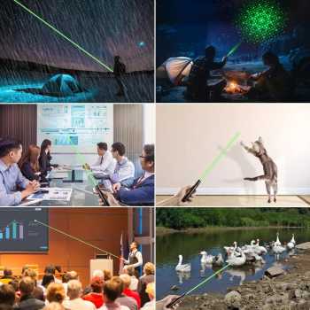 Gambar produk WUIVI Laser Pointer Beam Star Pattern USB Rechargeable 200mAh Green Light - WV-710