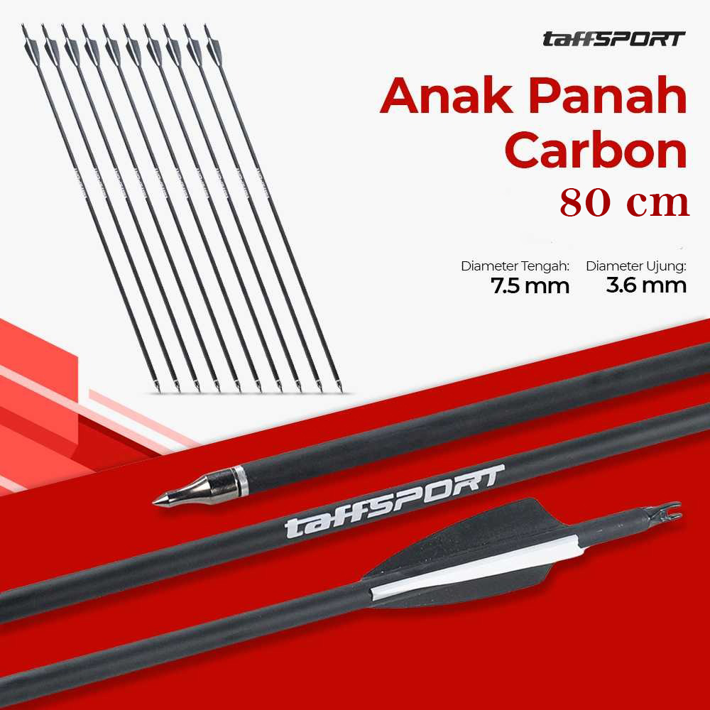 TaffSPORT Anak Panah Carbon Sport Equipment Spine 500 80cm 12 PCS - CE31 Gambar produk TaffSPORT Anak Panah Carbon Sport Equipment Spine 500 80cm 12 PCS - CE31