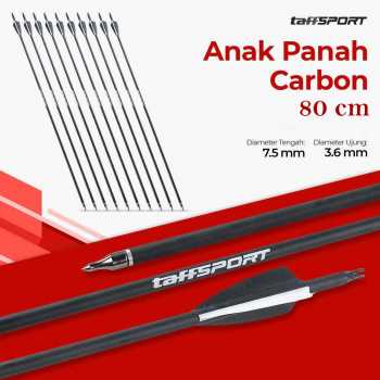 TaffSPORT Anak Panah Carbon Sport Equipment Spine 500 80cm 12 PCS - CE31 Gambar produk TaffSPORT Anak Panah Carbon Sport Equipment Spine 500 80cm 12 PCS - CE31