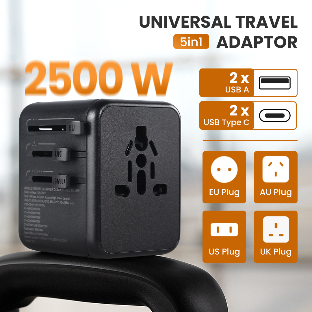Gambar produk YuHome Universal Travel Adaptor Colokan Charger Adapter USB 2500W - 606