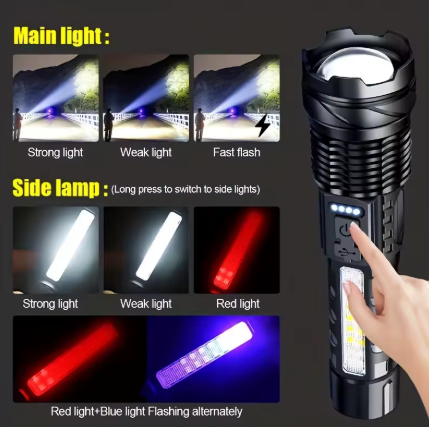 RLTEC Lampu Senter LED Rechargeable Flashlight 600 Lumens P520 800mAh - SJ-004 Gambar produk RLTEC Lampu Senter LED Rechargeable Flashlight 600 Lumens P520 800mAh - SJ-004