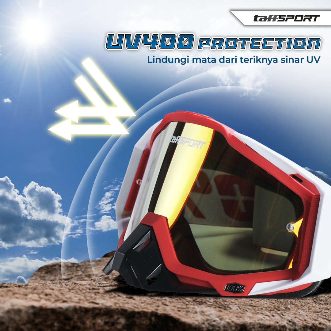 TaffSPORT Kacamata Helm Motor Goggles UV400 Protection Windproof Reflective - UV400 Gambar produk TaffSPORT Kacamata Helm Motor Goggles UV400 Protection Windproof Reflective - UV400