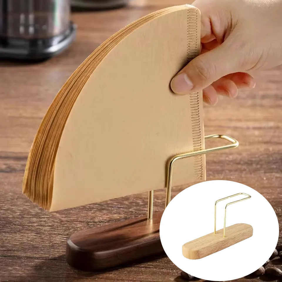 Gambar produk PNGE Coffee Filter Paper Holder Rubber Wood Tempat Kertas Filter - P-55