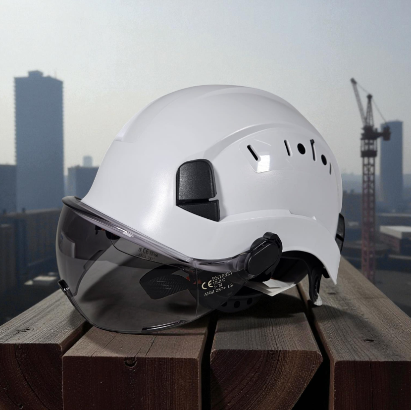 Aolamegs Helm Proyek Konstruksi K3 Safety Protection Double Visor - SF06 Gambar produk Aolamegs Helm Proyek Konstruksi K3 Safety Protection Double Visor - SF06