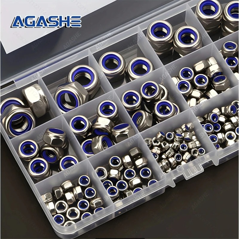 AGASHE Mur Hexagonal Nut Box DIN934 Polished M8 M6 M5 M4 M3 240 PCS - AG-240 Gambar produk AGASHE Mur Hexagonal Nut Box DIN934 Polished M8 M6 M5 M4 M3 240 PCS - AG-240