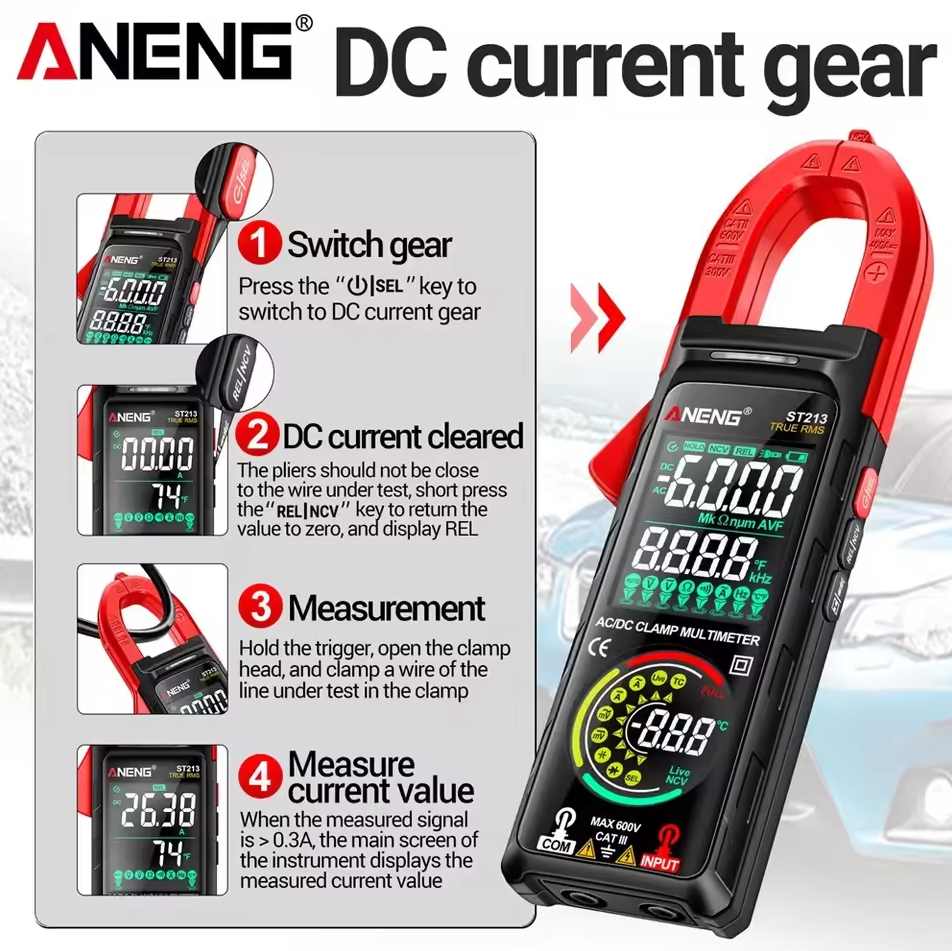 ANENG Clamp Meter Digital Multimeter 6000 Count Dual Screen NCV Tester - ST213 Gambar produk ANENG Clamp Meter Digital Multimeter 6000 Count Dual Screen NCV Tester - ST213