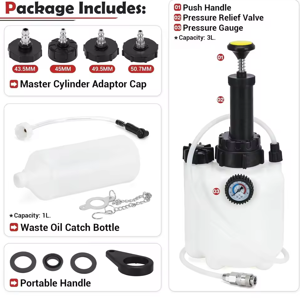 Gambar produk CHIGE Alat Pengganti Minyak Rem Mobil Vacuum Brake Fluid Pump 1 Set 3L - CH56