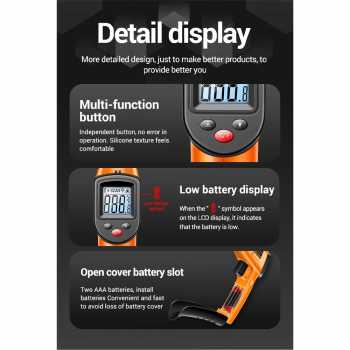 Gambar produk Daconovo Termometer Industrial Digital Thermogun Infrared Backlit LCD - CX6001