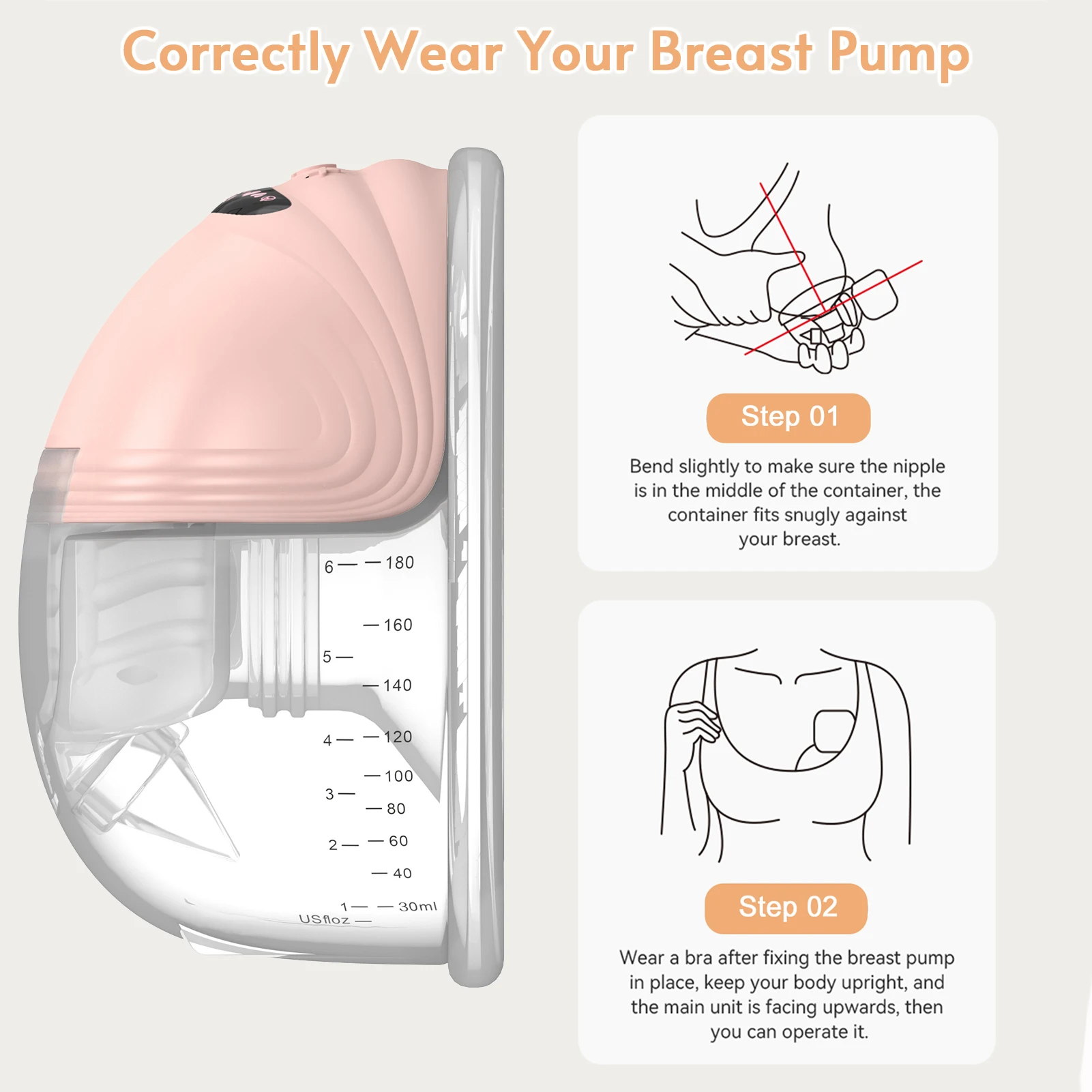 PAMPI Pompa ASI Bayi Elektrik Wearable Breast Milk Pump 180ml - S21 Gambar produk PAMPI Pompa ASI Bayi Elektrik Wearable Breast Milk Pump 180ml - S21