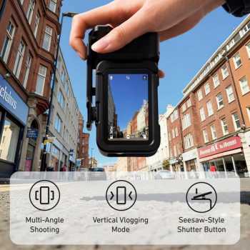 Gambar produk TELESIN Handle Grip Action Camera DJI Osmo Action 6 Aluminium Cage - S6-FMS-36-TDJ