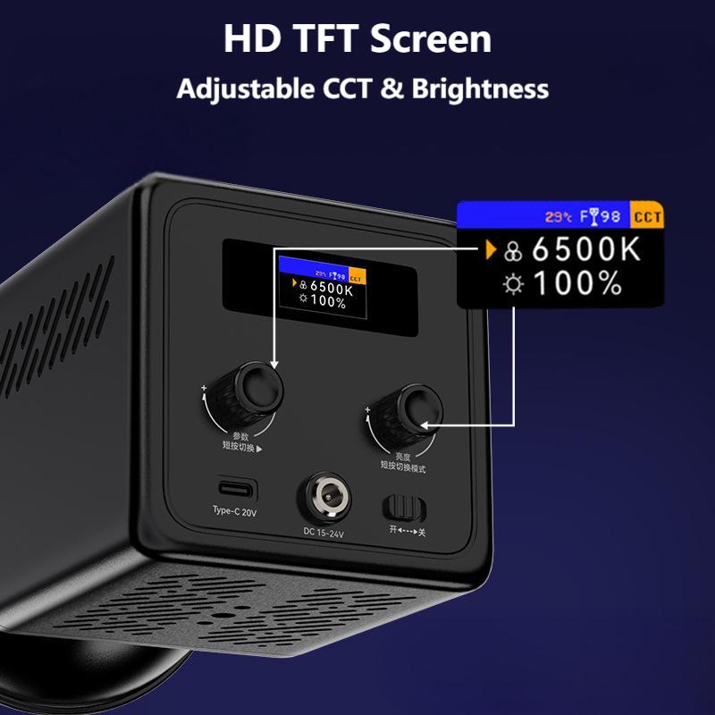 LIYADI Lampu Studio Fotografi COB LED RGBW 24 Mode TFT Display 100W - G100 PRO Gambar produk LIYADI Lampu Studio Fotografi COB LED RGBW 24 Mode TFT Display 100W - G100 PRO