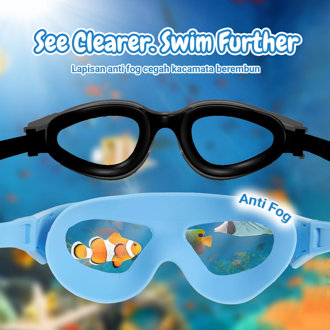 Chanskyu Kacamata Renang Anak Anti Fog UV Protection with Earplug - CK185 Gambar produk Chanskyu Kacamata Renang Anak Anti Fog UV Protection with Earplug - CK185