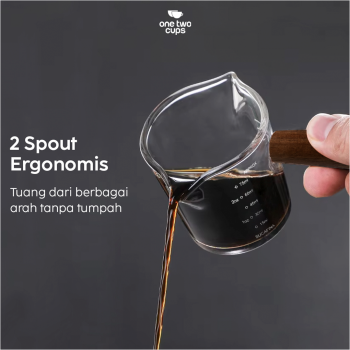 Gambar produk One Two Cups Gelas Milk Jug Pitcher Espresso Double Mouth 75ml - S08