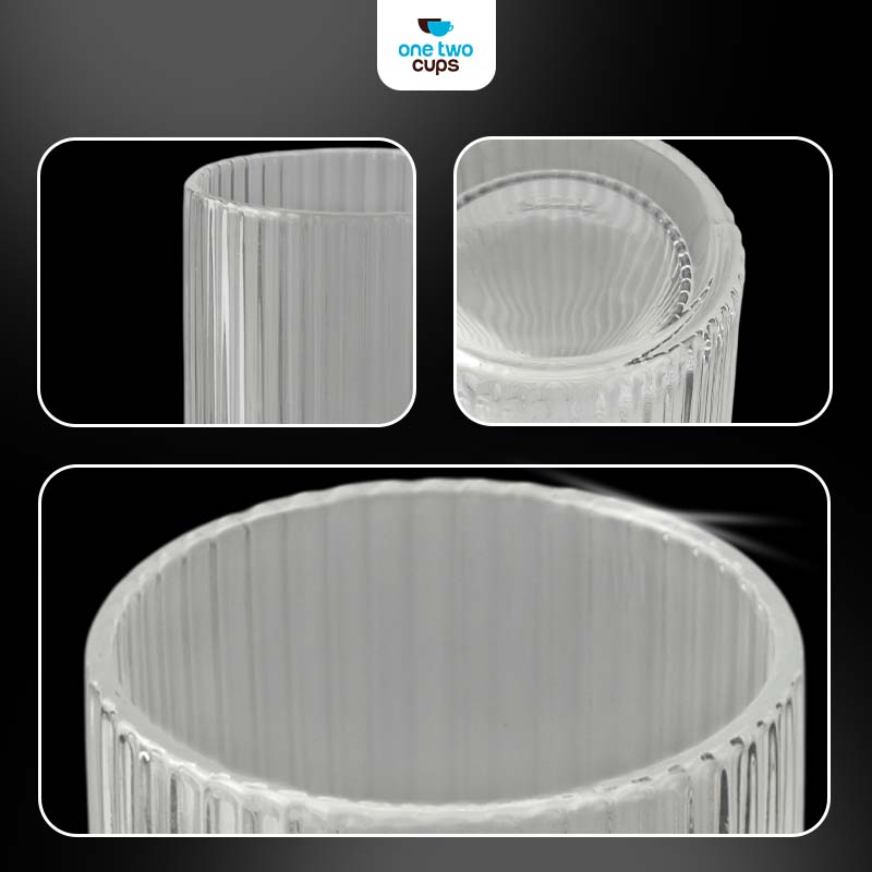 One Two Cups Gelas Kaca Aesthetic Kopi Teh Simple Stripe Glass 370ml - IN-34 Gambar produk One Two Cups Gelas Kaca Aesthetic Kopi Teh Simple Stripe Glass 370ml - IN-34