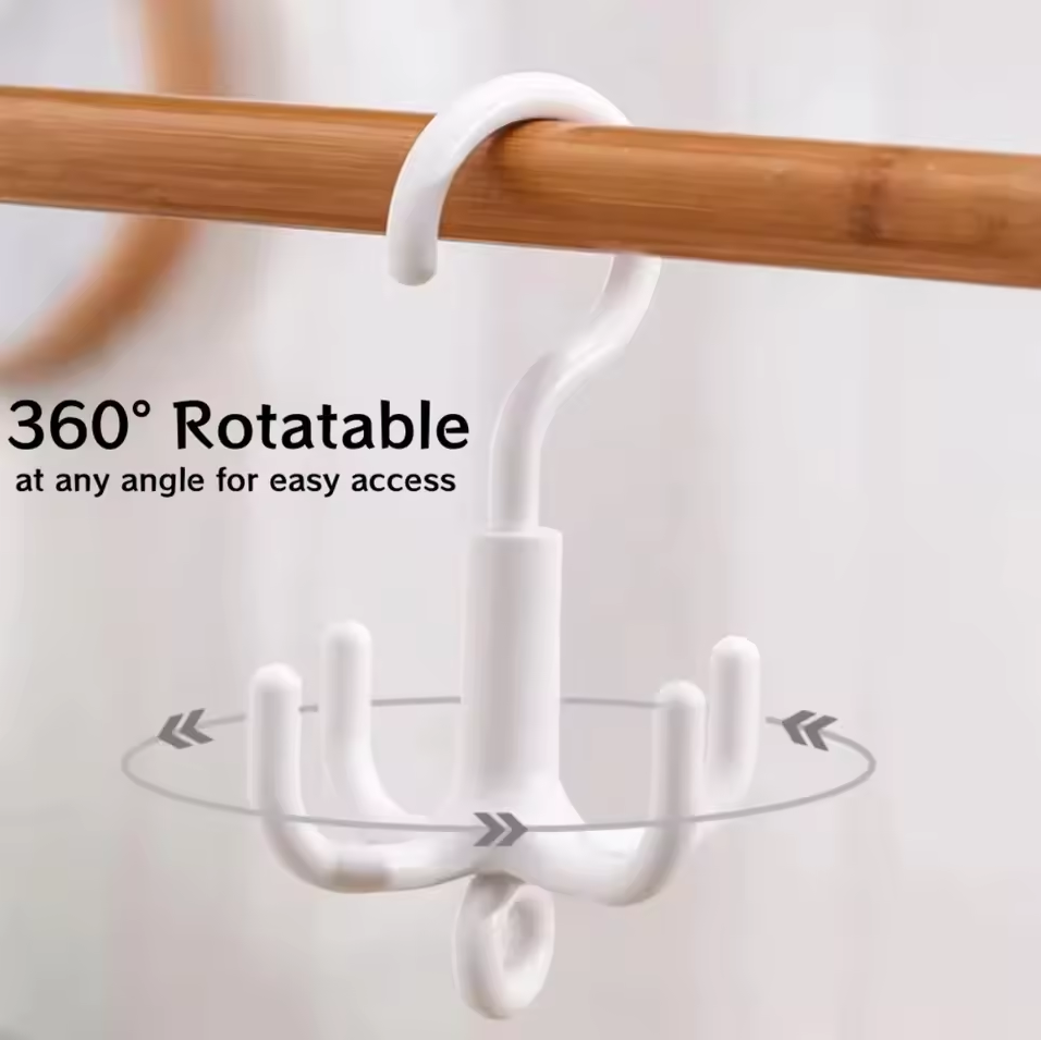HIMSTO Gantungan Baju Serbaguna Rotating Rod Hanger Holder 4 Hook - HI4 Gambar produk HIMSTO Gantungan Baju Serbaguna Rotating Rod Hanger Holder 4 Hook - HI4