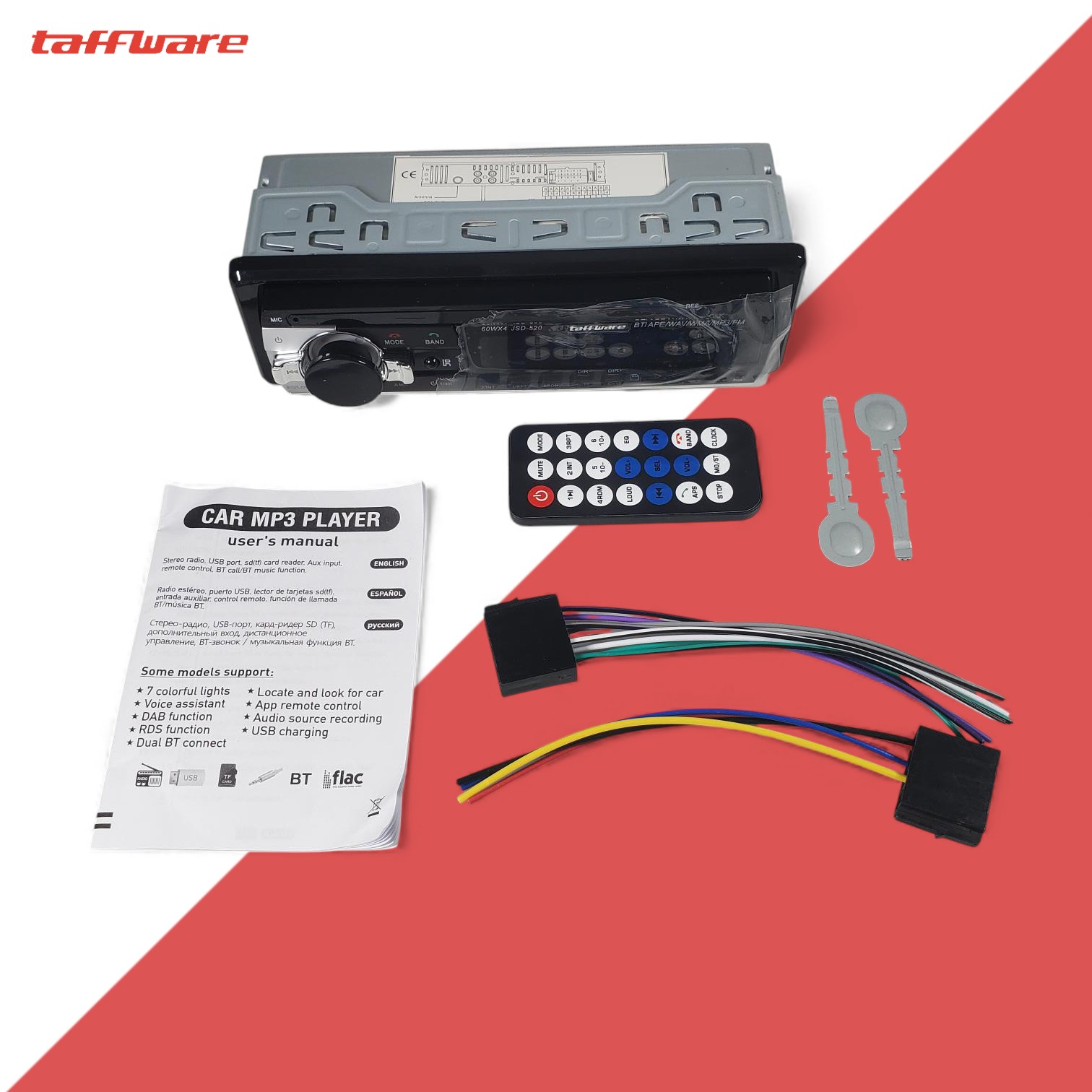 Gambar produk Taffware Tape Mobil Audio MP3 Player Car Bluetooth Hands Free - JSD-520