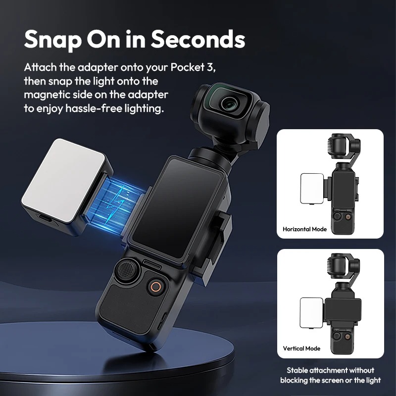 Ulanzi Lampu Fill Light Magnetic 5800K IPX4 DJI Pocket 3 300mAh - LM001 Gambar produk Ulanzi Lampu Fill Light Magnetic 5800K IPX4 DJI Pocket 3 300mAh - LM001