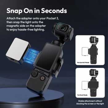 Gambar produk Ulanzi Lampu Fill Light Magnetic 5800K IPX4 DJI Pocket 3 300mAh - LM001