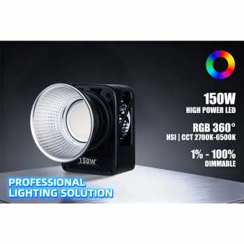 Gambar produk LIYADI Lampu Studio Fotografi COB RGBW TFT Display 150W with Battery