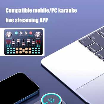 Gambar produk LIEYUAN Sound Card Mixer External Bluetooth Live Broadcast 1200mAh - V-19