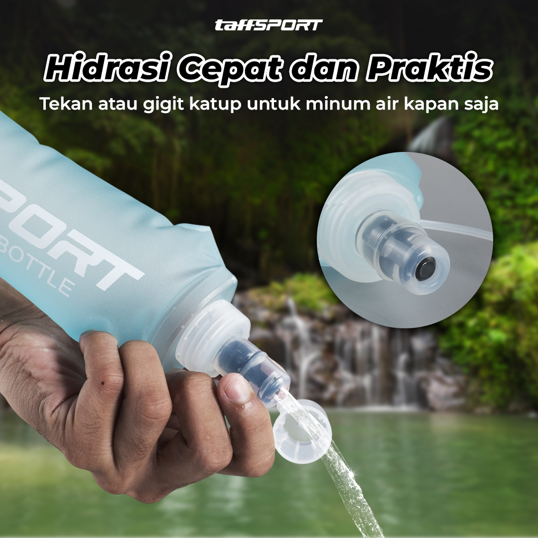 Gambar produk TaffSPORT Botol Minum Lipat Soft Flask Running Water Bottle 500ml - TF-50