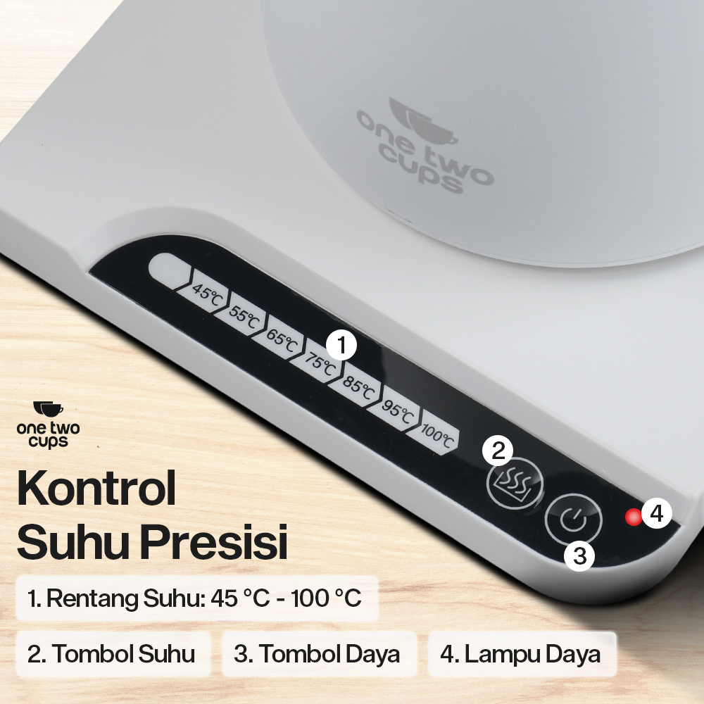 Gambar produk One Two Cups Teko Listrik Kopi Pemanas Air Heater Display 1000W 1L - HR-462