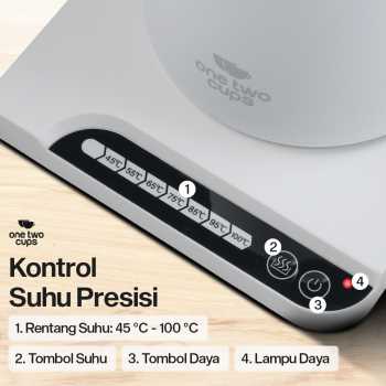 Gambar produk One Two Cups Teko Listrik Kopi Pemanas Air Heater Display 1000W 1L - HR-462