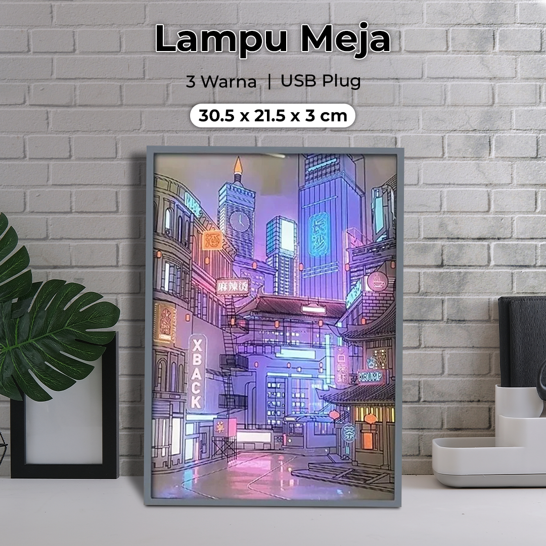 Gambar produk YORYZENG Lampu Meja Hias Lukisan 3in1 Color LED USB 30.5cm Changsha City - YY31