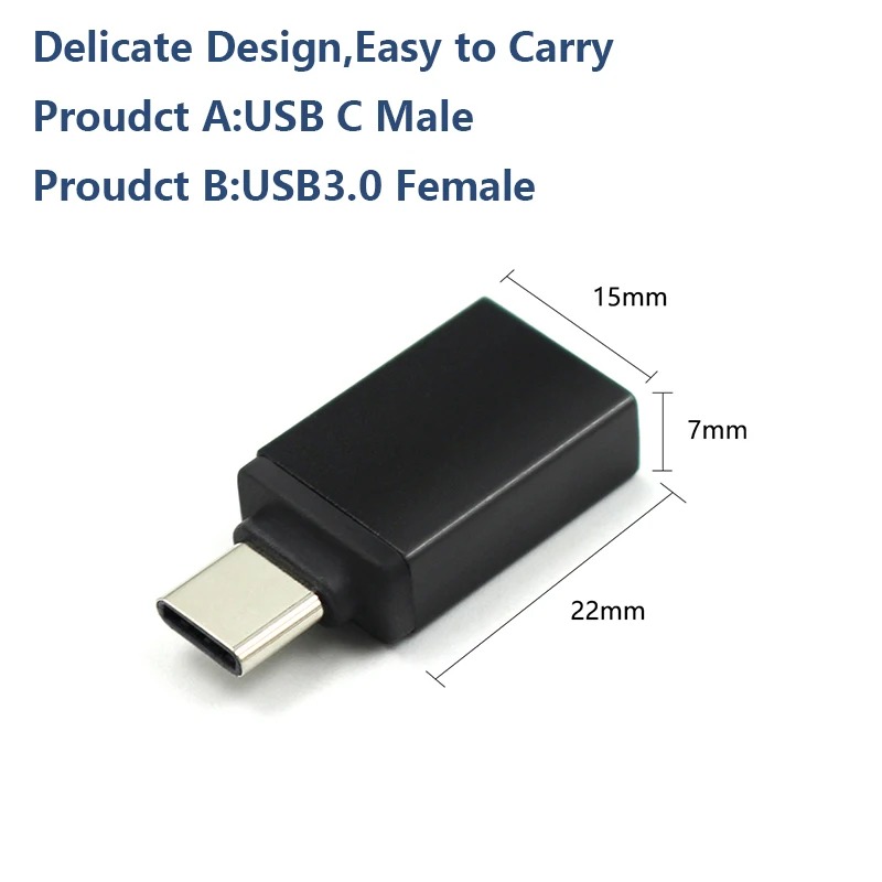 Taffware OTG USB to Type C Adapter Converter 3.0 Aluminium Alloy - TF-310 Gambar produk Taffware OTG USB to Type C Adapter Converter 3.0 Aluminium Alloy - TF-310