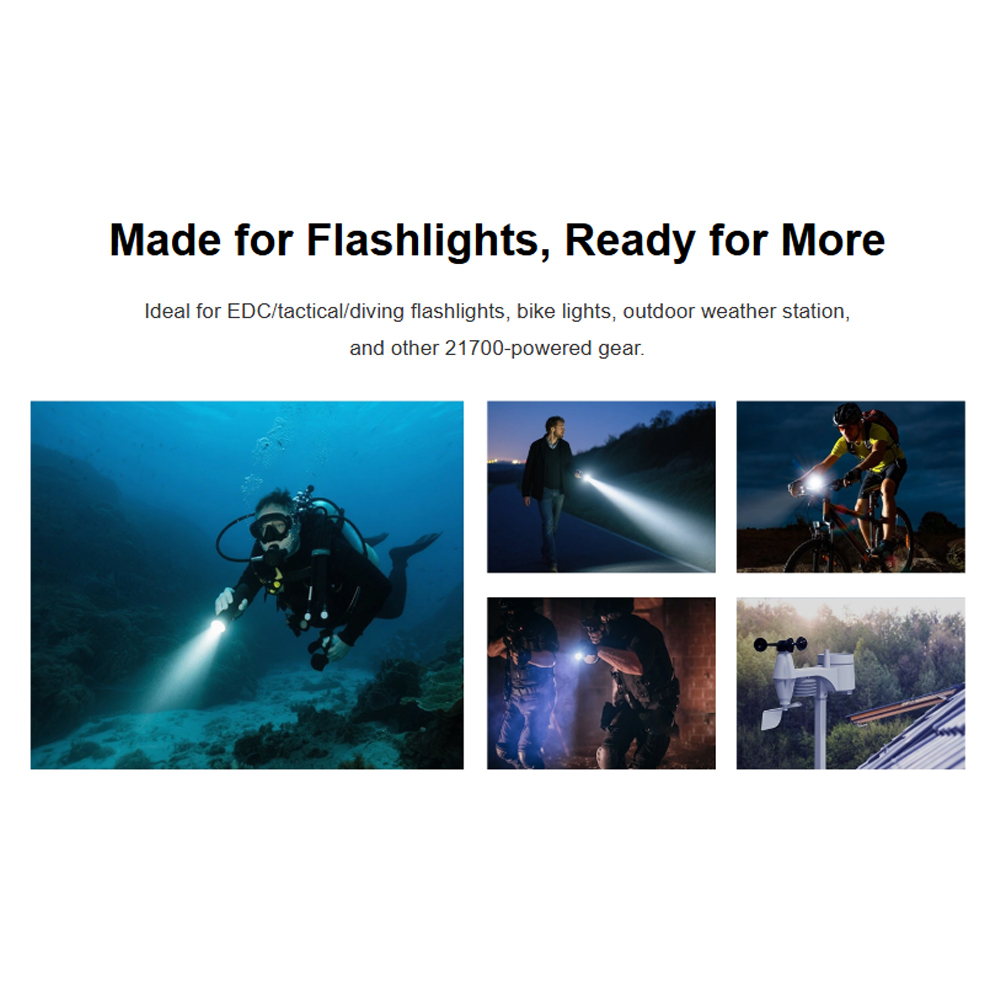 XTAR Baterai Rechargeable 21700 Li-Ion 5000mAh Type C 3.6V 10A 1 PCS - XT-50 Gambar produk XTAR Baterai Rechargeable 21700 Li-Ion 5000mAh Type C 3.6V 10A 1 PCS - XT-50