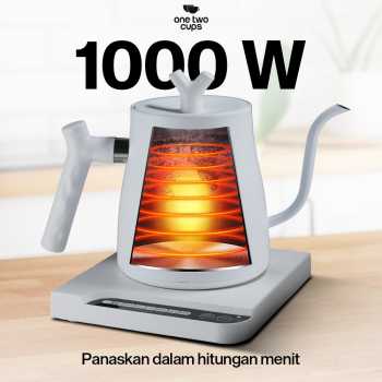Gambar produk One Two Cups Teko Listrik Kopi Pemanas Air Heater Display 1000W 1L - HR-462