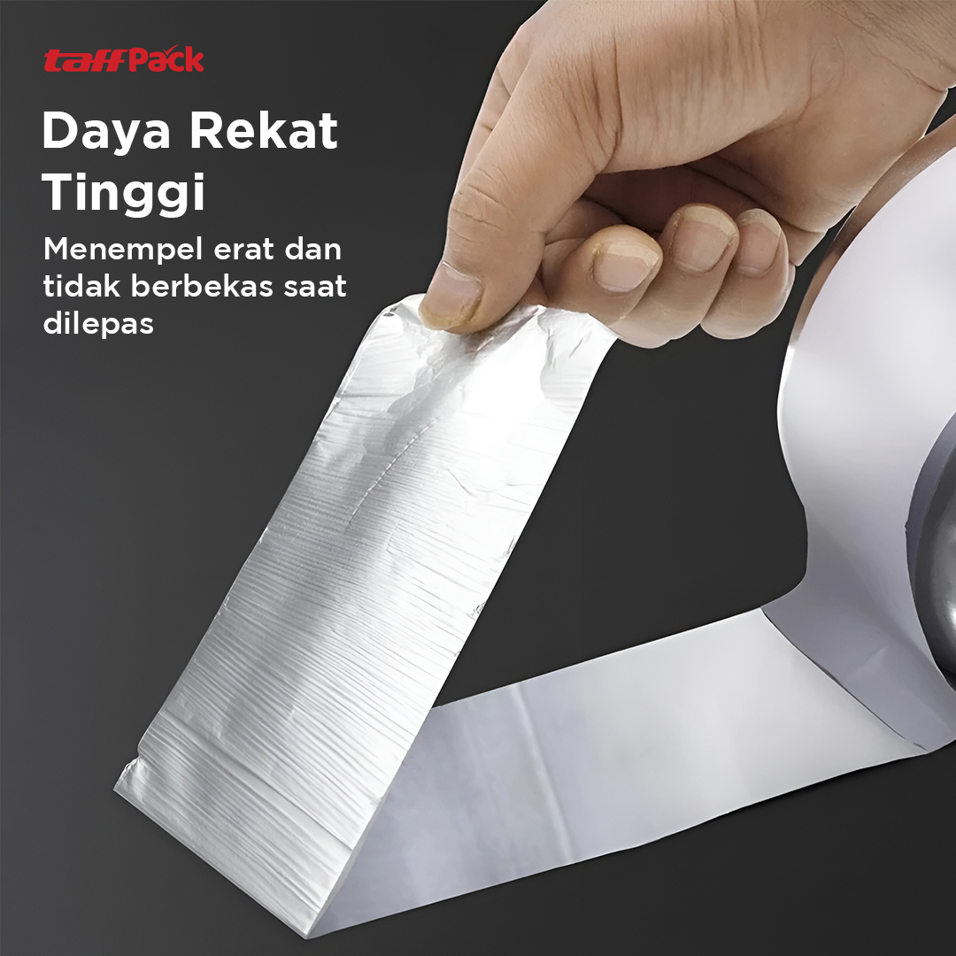 Gambar produk TaffPACK Lakban Aluminium Foil Tape Tahan Panas Anti Bocor 5M - FM-TP