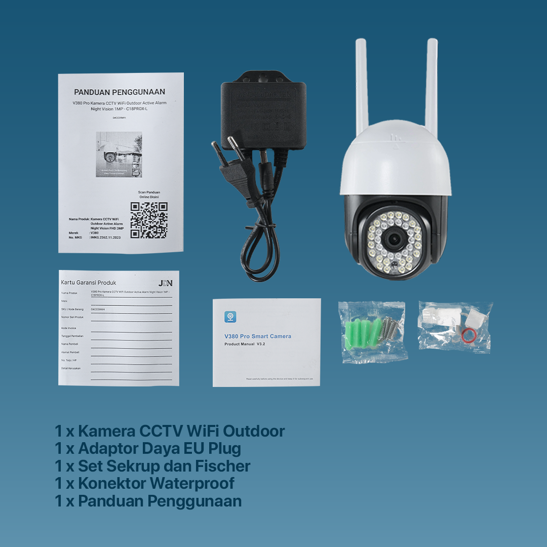 Gambar produk V380 Pro Kamera CCTV Outdoor WiFi IP Camera Night Vision 720P 1MP IP66 - C18PROX-L