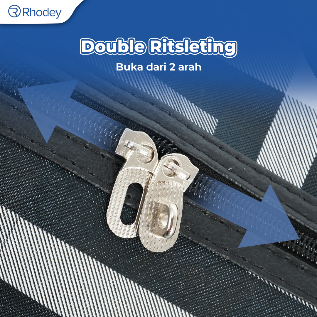 Rhodey RAIMIQI SEMOR Tas Jinjing Duffle Bag PU Leather Unisex 20 Inch Black Gray Grid - CB001 Gambar produk Rhodey RAIMIQI SEMOR Tas Jinjing Duffle Bag PU Leather Unisex 20 Inch Black Gray Grid - CB001
